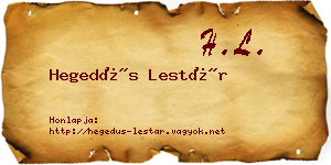 Hegedűs Lestár névjegykártya